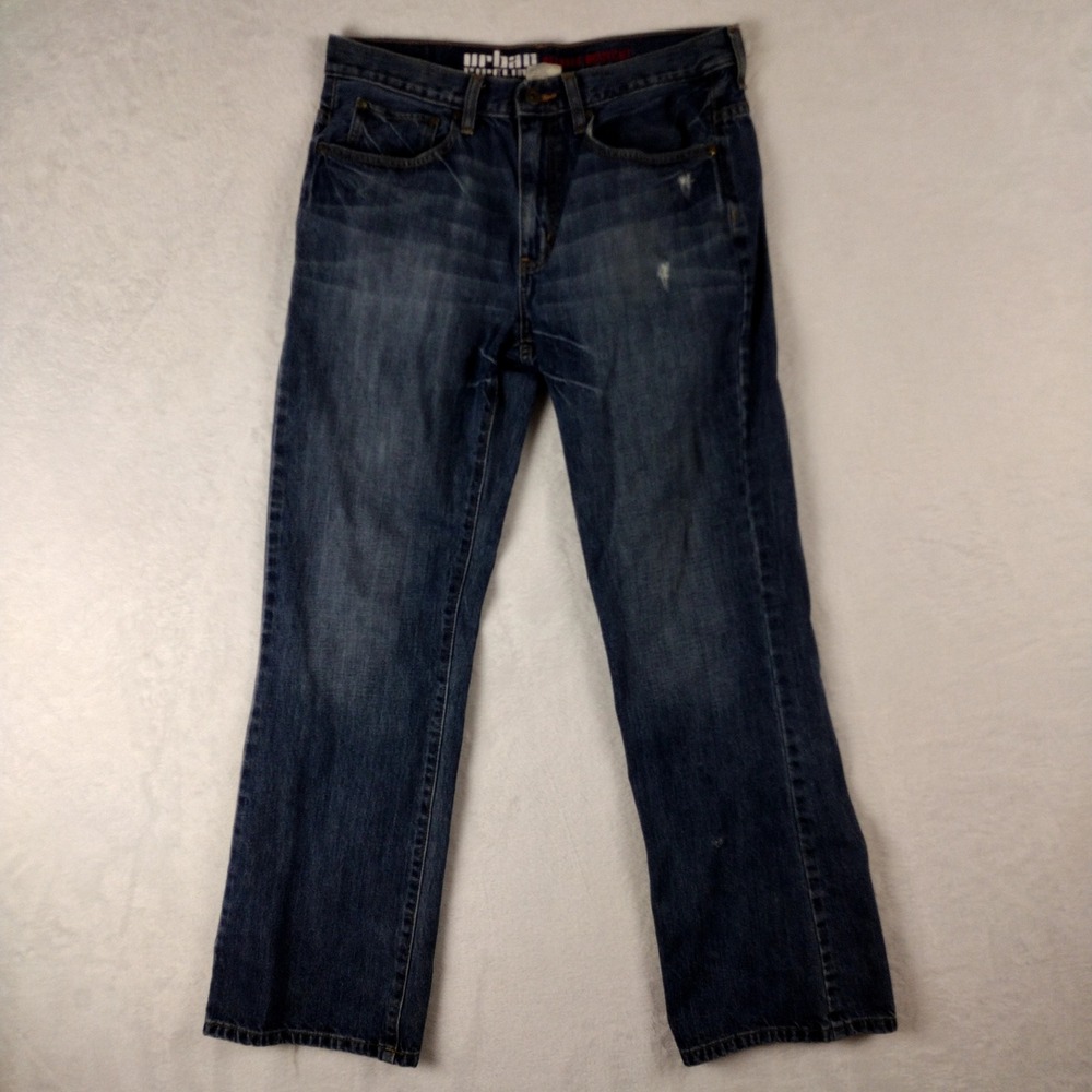 Urban Pipeline Relaxed Bootcut Jeans Mens 32x32 Dark Wash Blue Denim